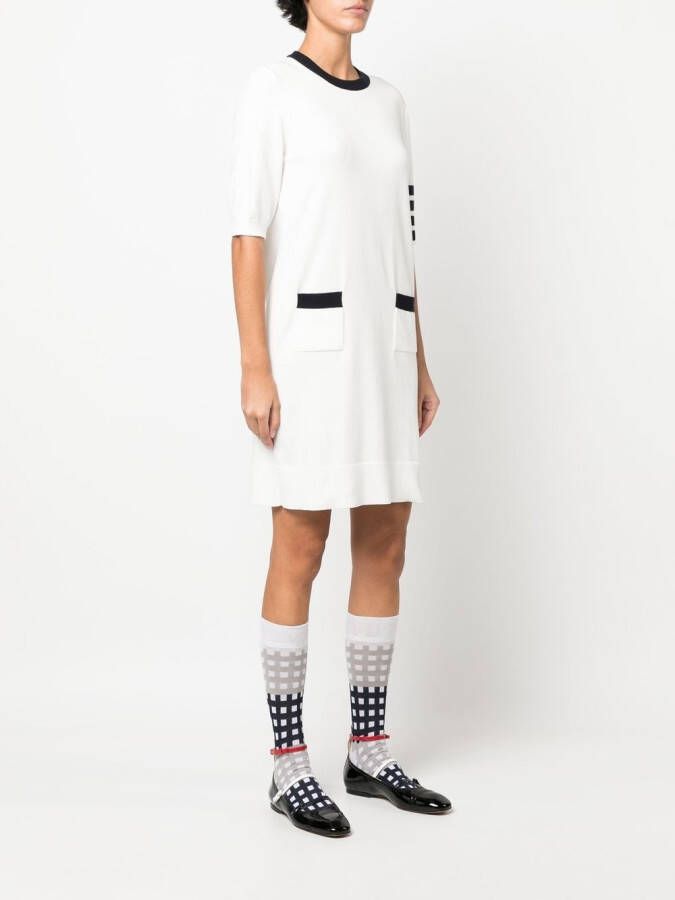 Thom Browne Mini-jurk met patroon Wit