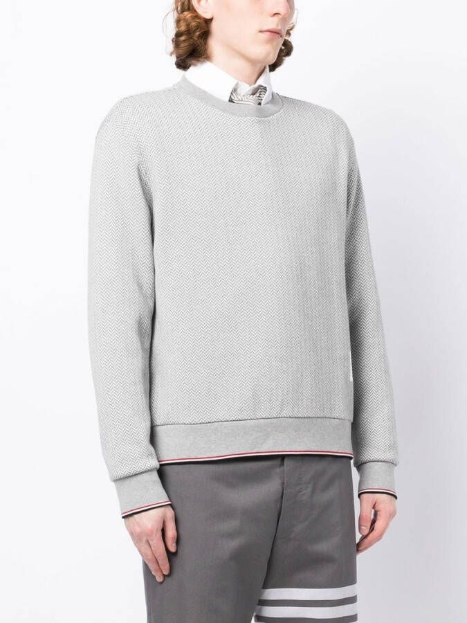 Thom Browne Trui met visgraat patroon Grijs