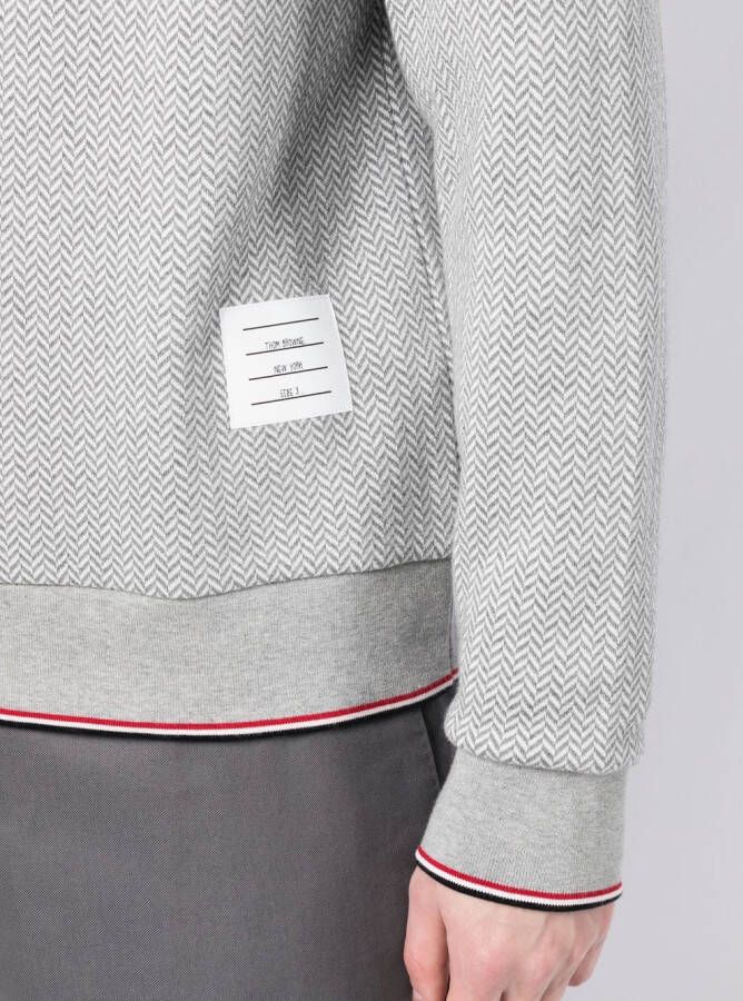 Thom Browne Trui met visgraat patroon Grijs