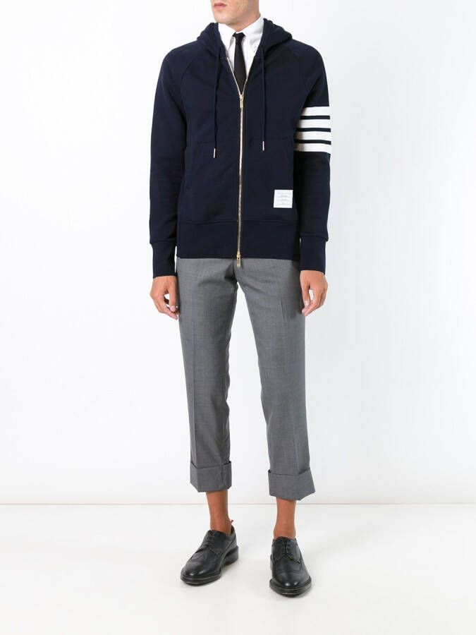 Thom Browne Hoodie met rits Blauw