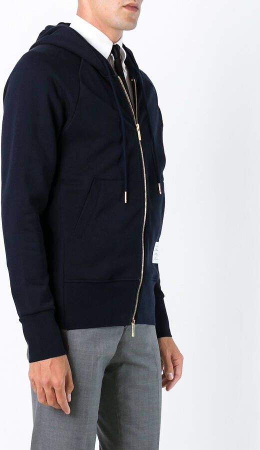Thom Browne Hoodie met rits Blauw