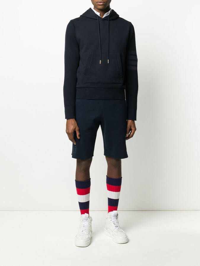 Thom Browne 4-Bar loopback hoodie Blauw