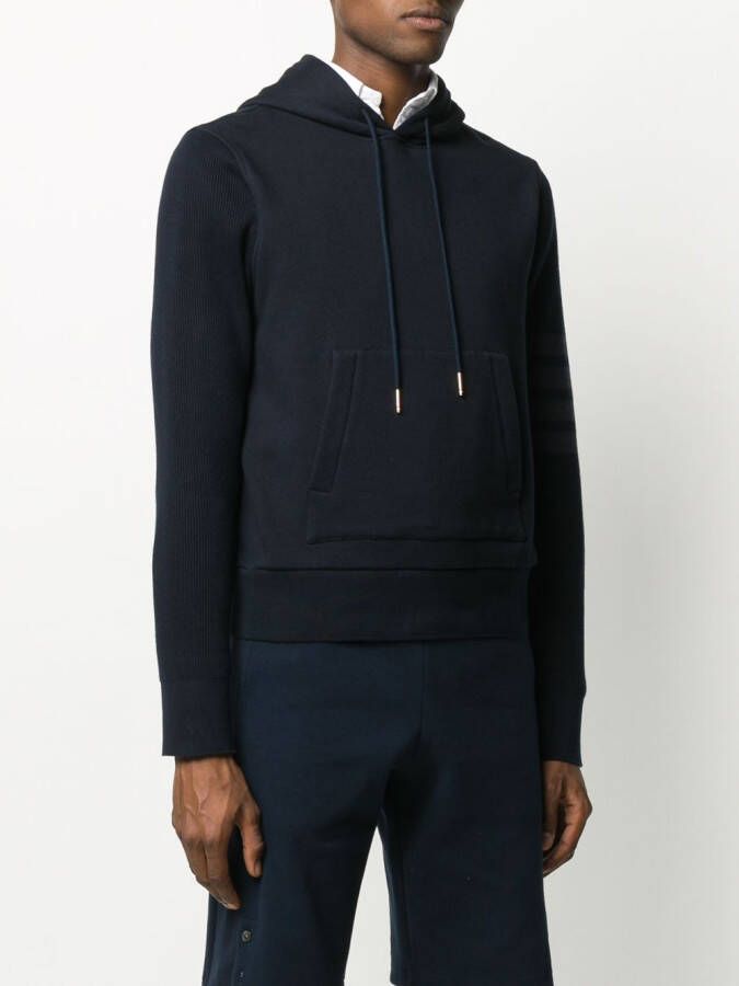 Thom Browne 4-Bar loopback hoodie Blauw