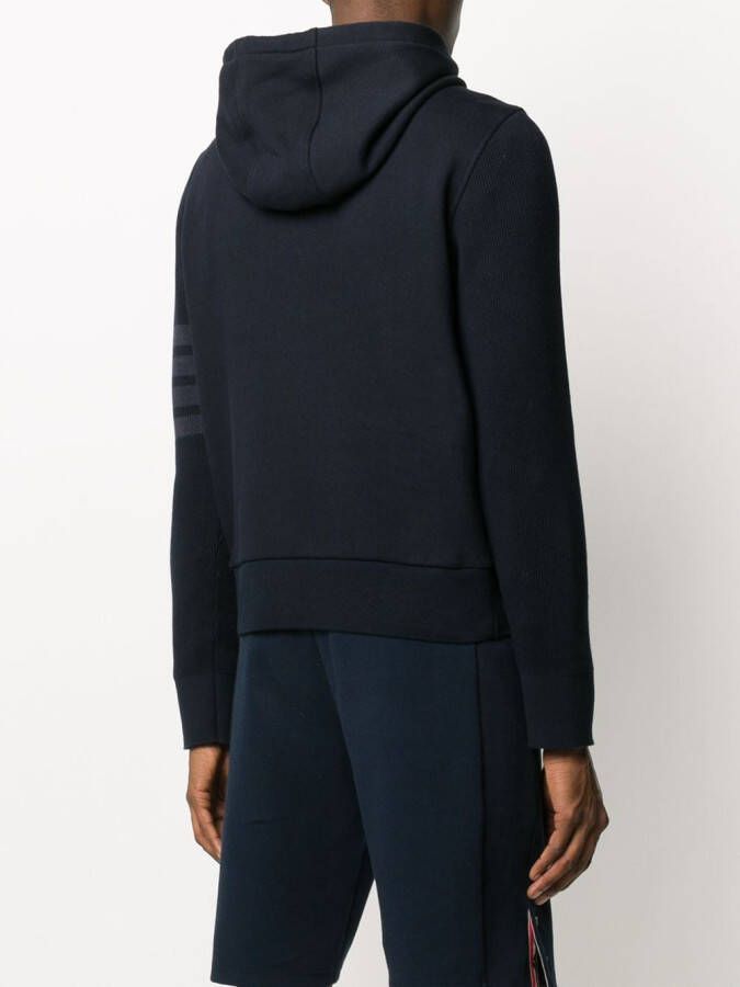 Thom Browne 4-Bar loopback hoodie Blauw