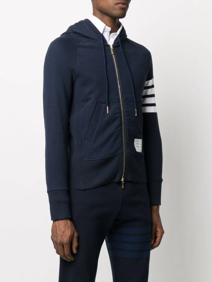 Thom Browne Hoodie met vier strepen Blauw