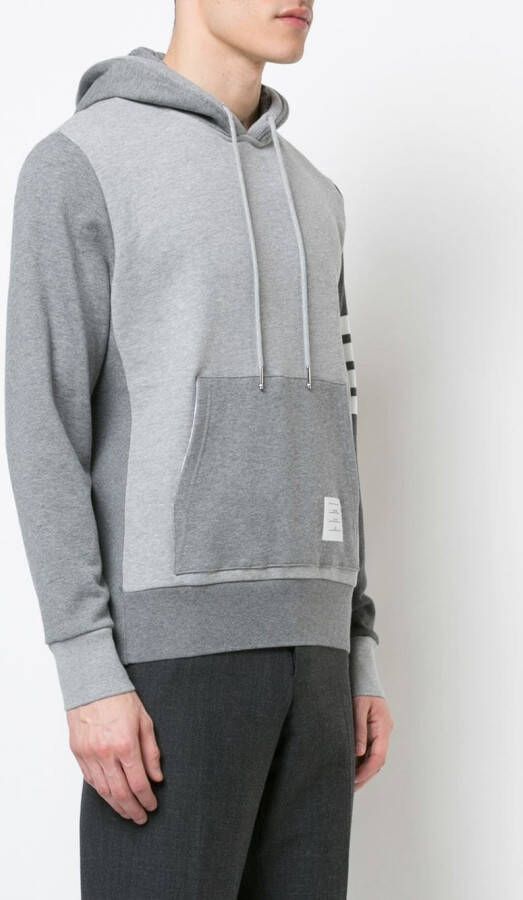 Thom Browne Hoodie Pullover With Tonal Fun Mix In Classic Loop Back With Engineered 4-Bar Grijs