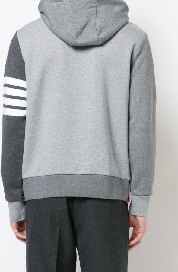Thom Browne Hoodie Pullover With Tonal Fun Mix In Classic Loop Back With Engineered 4-Bar Grijs