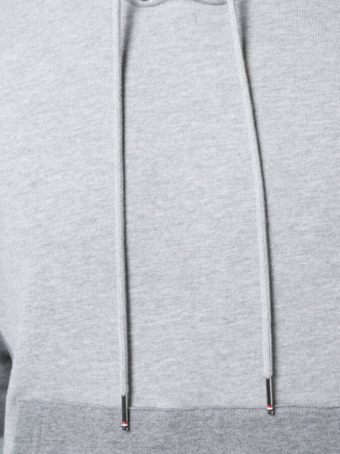 Thom Browne Hoodie Pullover With Tonal Fun Mix In Classic Loop Back With Engineered 4-Bar Grijs