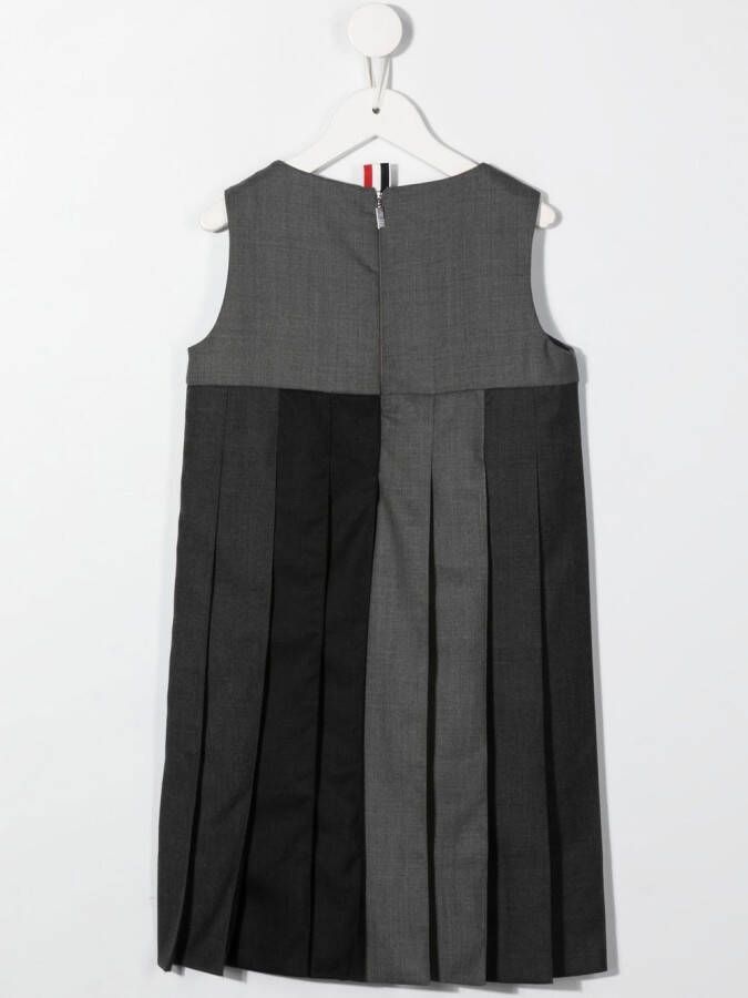 Thom Browne Kids Geplooide jurk Grijs