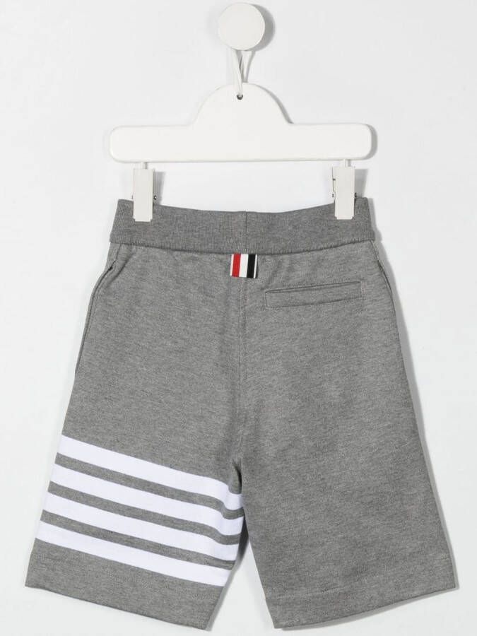 Thom Browne Kids Gestreepte trainingsshorts Grijs