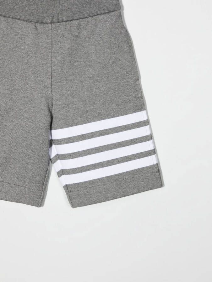 Thom Browne Kids Gestreepte trainingsshorts Grijs