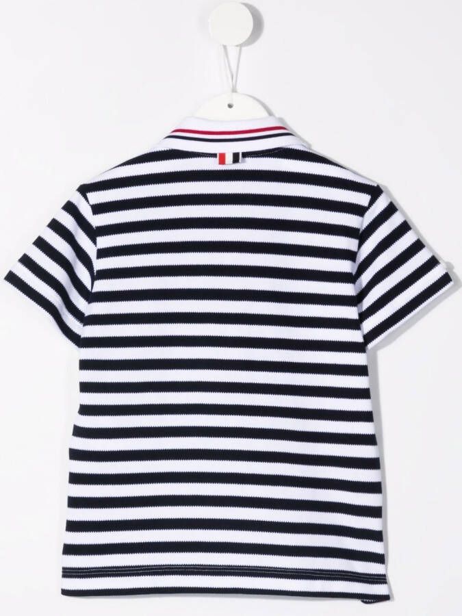 Thom Browne Kids Poloshirt met streep Blauw