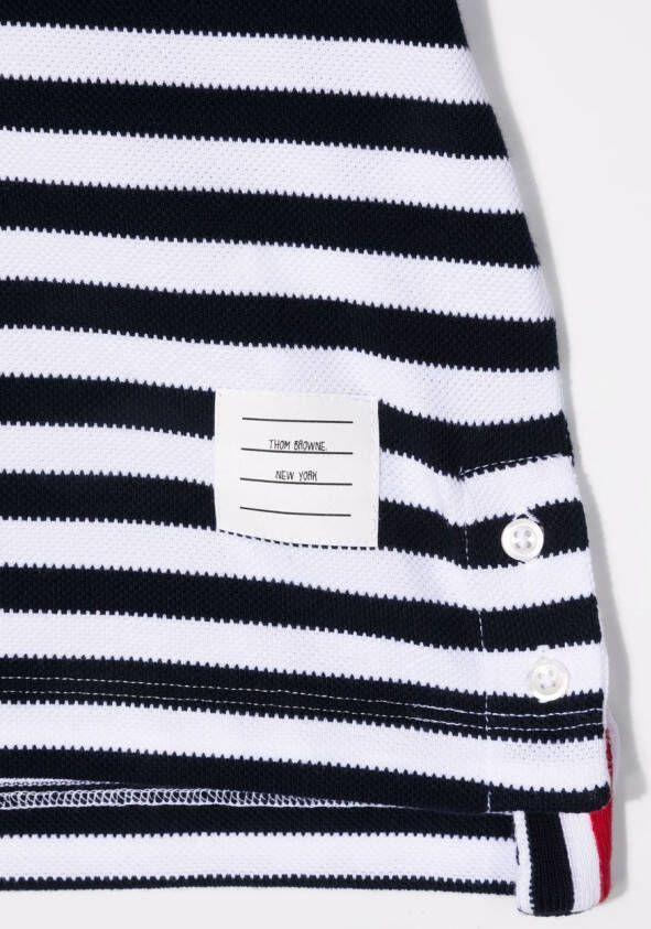 Thom Browne Kids Poloshirt met streep Blauw