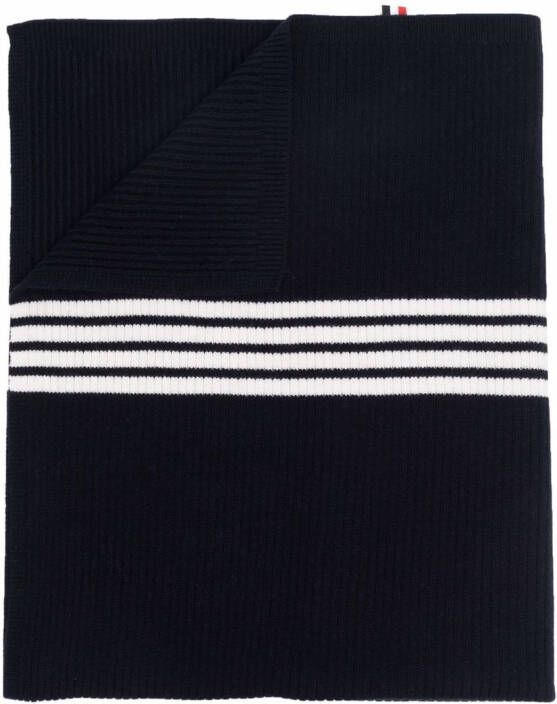 Thom Browne Kids Ribgebreide deken Blauw