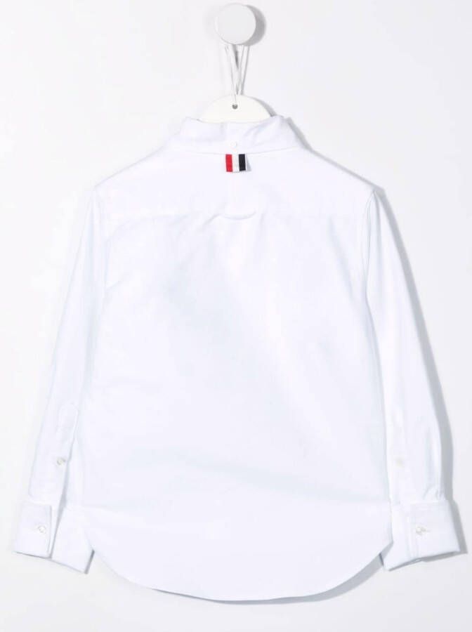 Thom Browne Kids Shirt met geplooide bies Wit