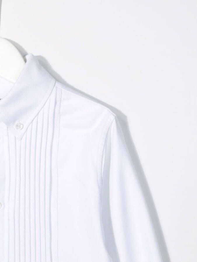 Thom Browne Kids Shirt met geplooide bies Wit