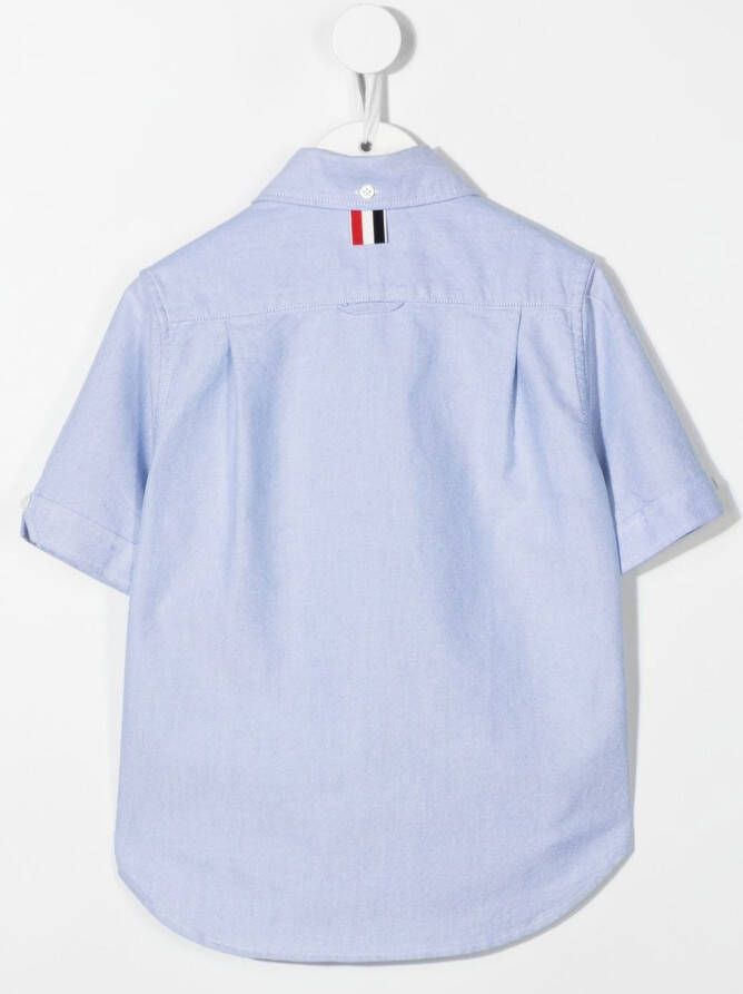 Thom Browne Kids Shirt met logopatch Blauw
