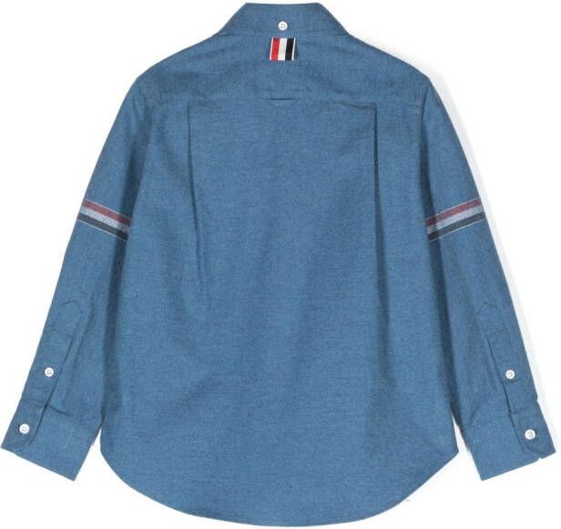Thom Browne Kids Shirt met streepdetail Blauw