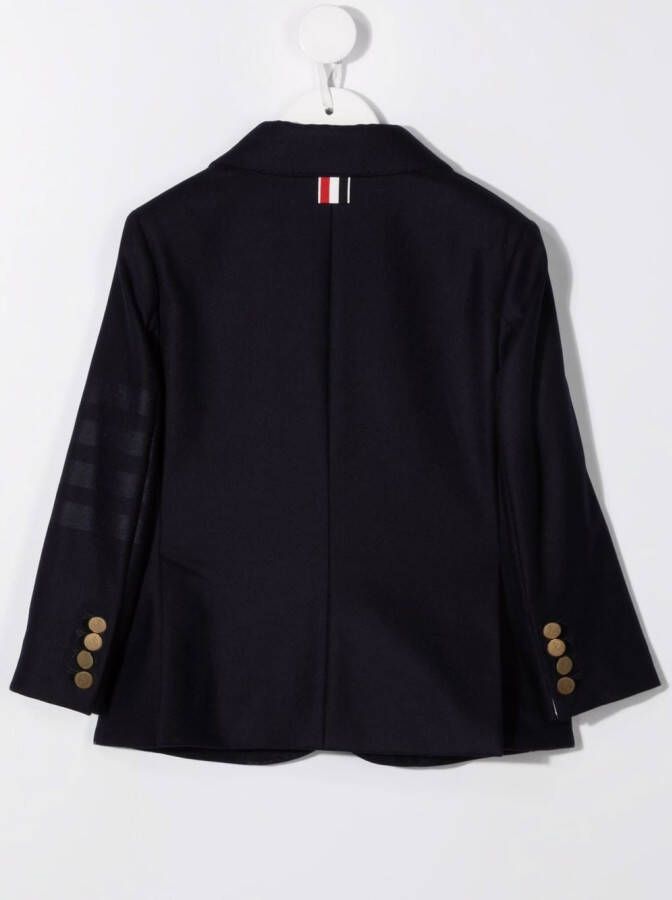 Thom Browne Kids Sportjack met vier strepen Blauw