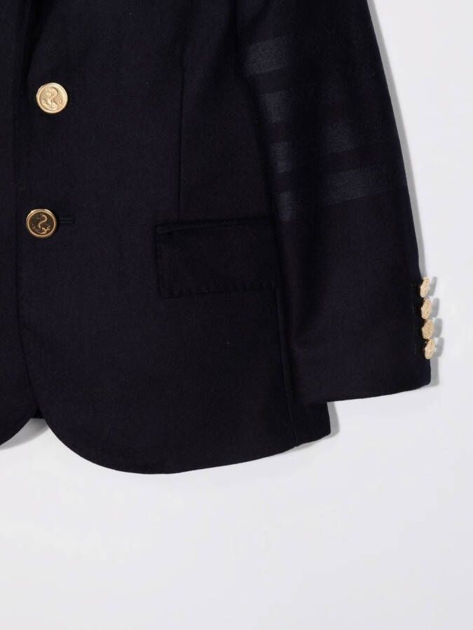 Thom Browne Kids Sportjack met vier strepen Blauw