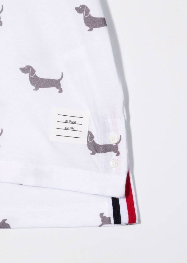 Thom Browne Kids T-shirt met hondprint Wit