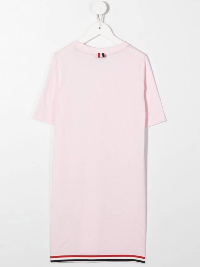 Thom Browne Kids T-shirtjurk met gestreept detail Roze