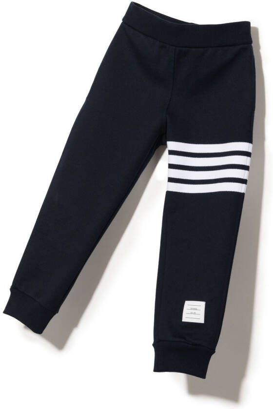 Thom Browne Kids Trainingsbroek met 4 strepen Blauw