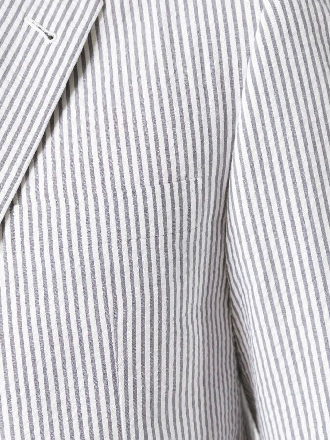Thom Browne klassieke single-breasted sportjas met halve voering in Seersucker Wit