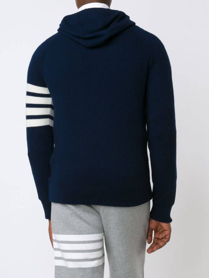 Thom Browne knitted zip hoodie Blauw
