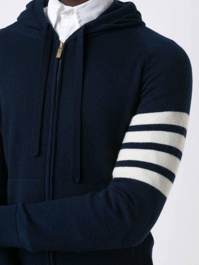 Thom Browne knitted zip hoodie Blauw