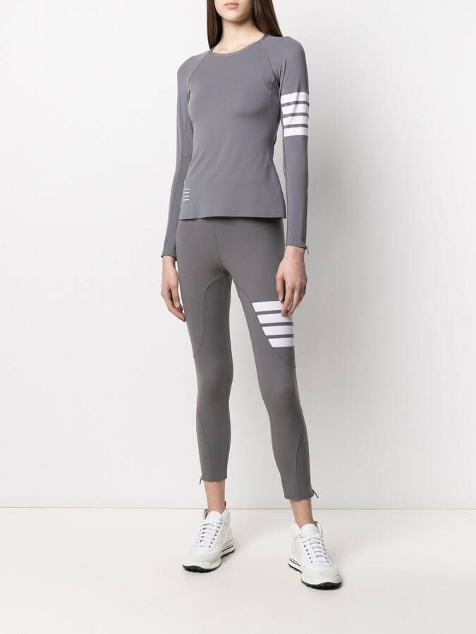 Thom Browne Legging met vier strepen Grijs