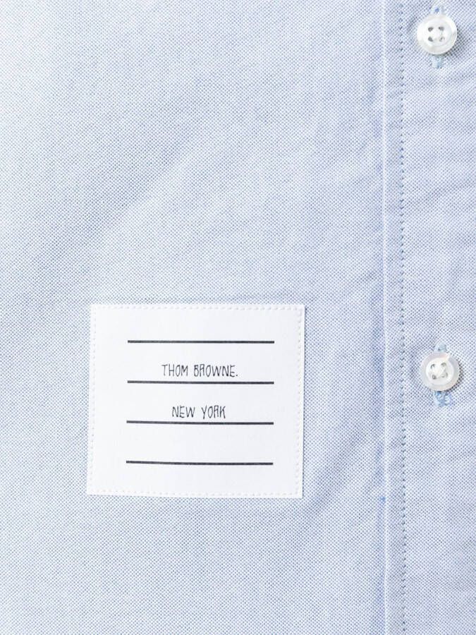 Thom Browne Long Sleeve Shirt Grosgrain Placket In Blue Oxford Blauw