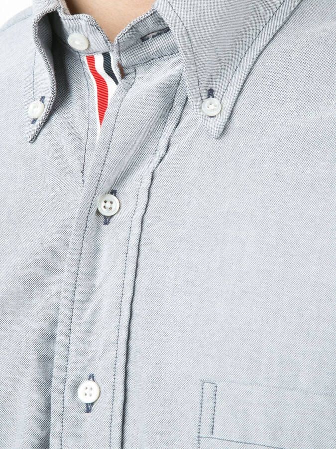 Thom Browne Long Sleeve Shirt With Grosgrain Placket In Navy Oxford Blauw