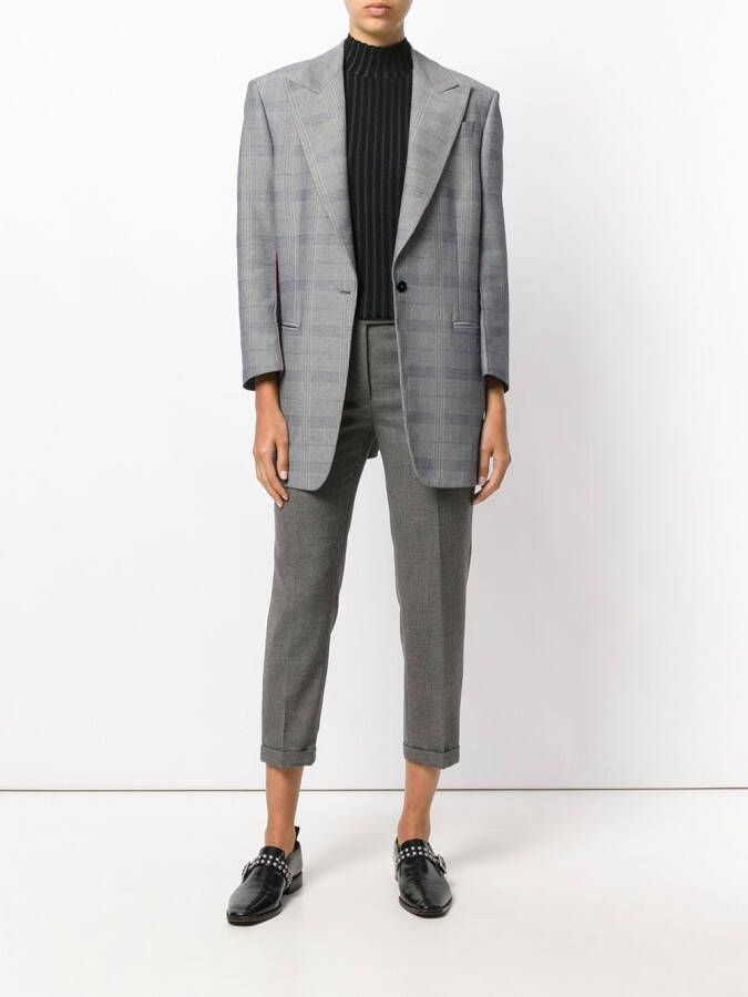 Thom Browne Lowrise Skinny Trousers In Medium Grey 2-Ply Wool Fresco Grijs