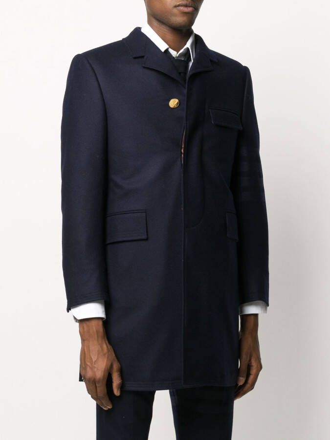 Thom Browne Mantel met 4 strepen Blauw