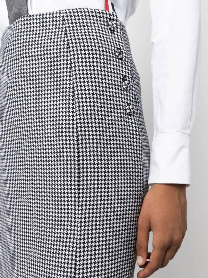 Thom Browne Maxi-rok met pied-de-poule print Zwart