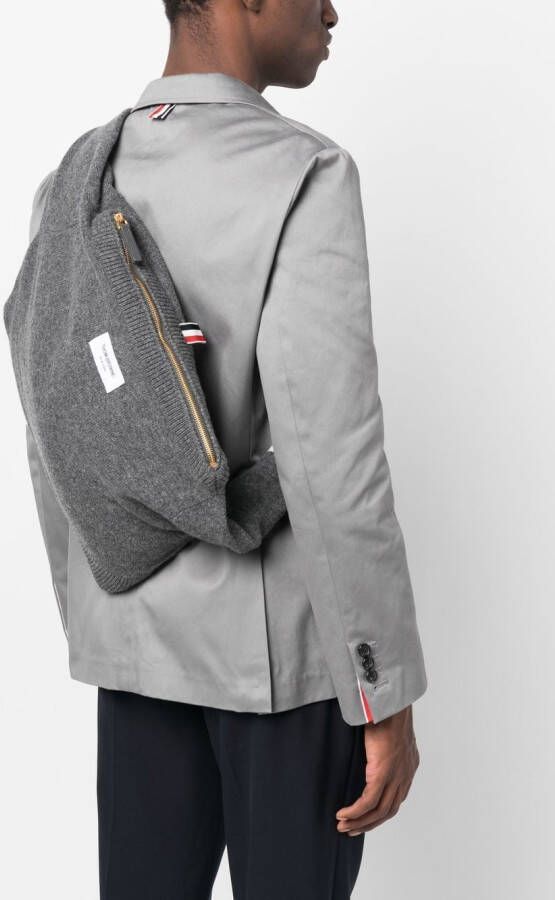 Thom Browne Messengertas met rits Grijs
