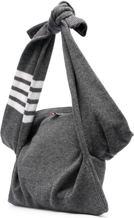Thom Browne Messengertas met rits Grijs