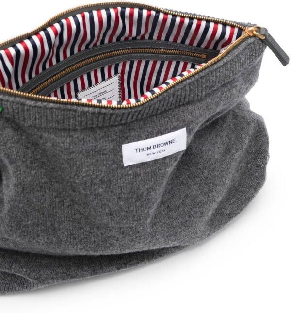 Thom Browne Messengertas met rits Grijs
