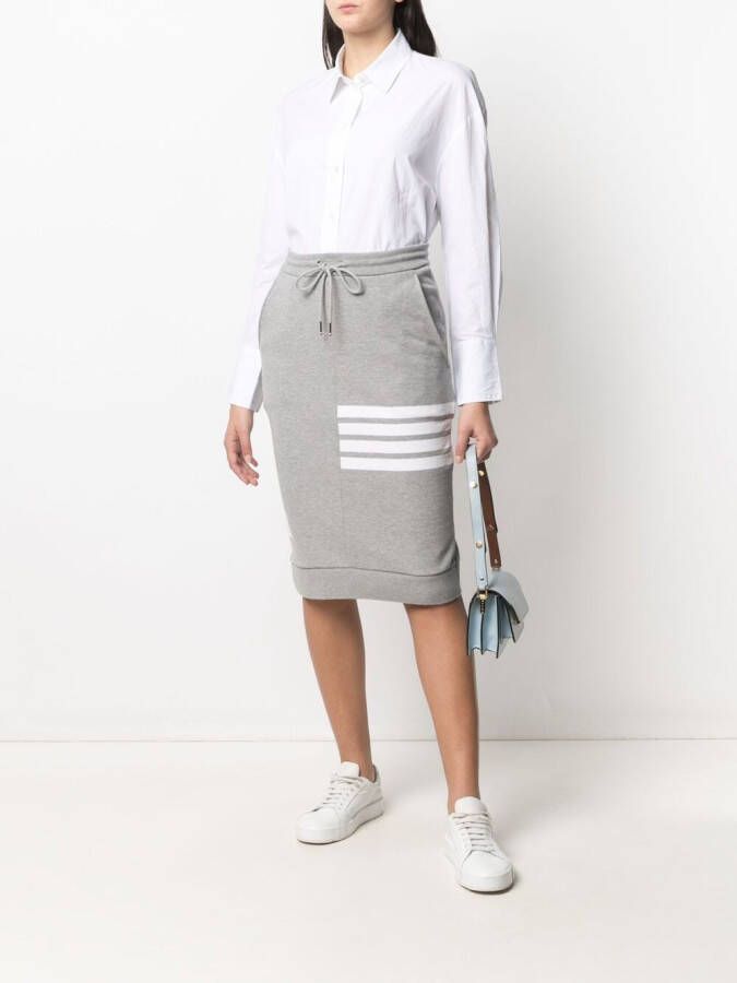 Thom Browne Getailleerde rok met 4-Bar detail Grijs