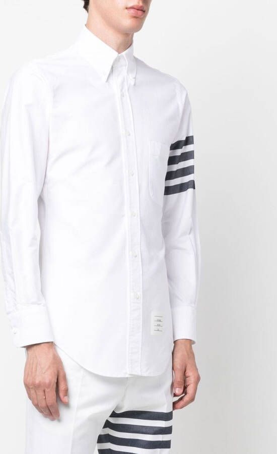 Thom Browne Overhemd met 4 strepen Wit