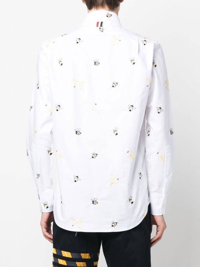 Thom Browne Overhemd met geborduurd logo Wit