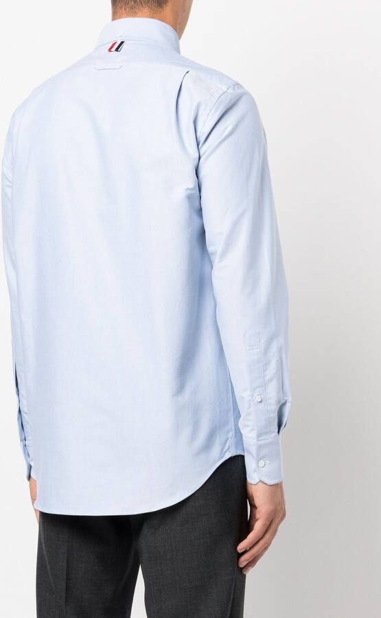 Thom Browne Overhemd met geborduurde bloemen Blauw