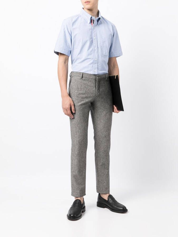 Thom Browne Overhemd met logopatch Blauw