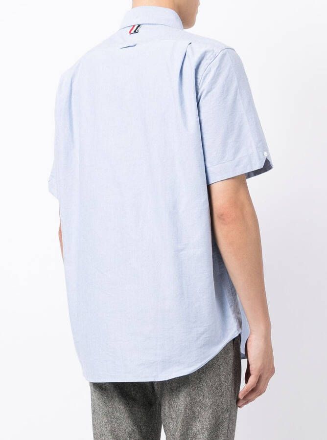 Thom Browne Overhemd met logopatch Blauw