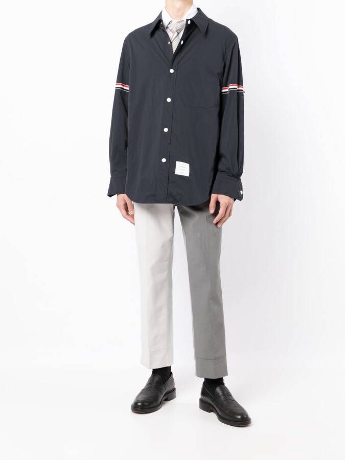 Thom Browne Overhemd met logopatch Blauw