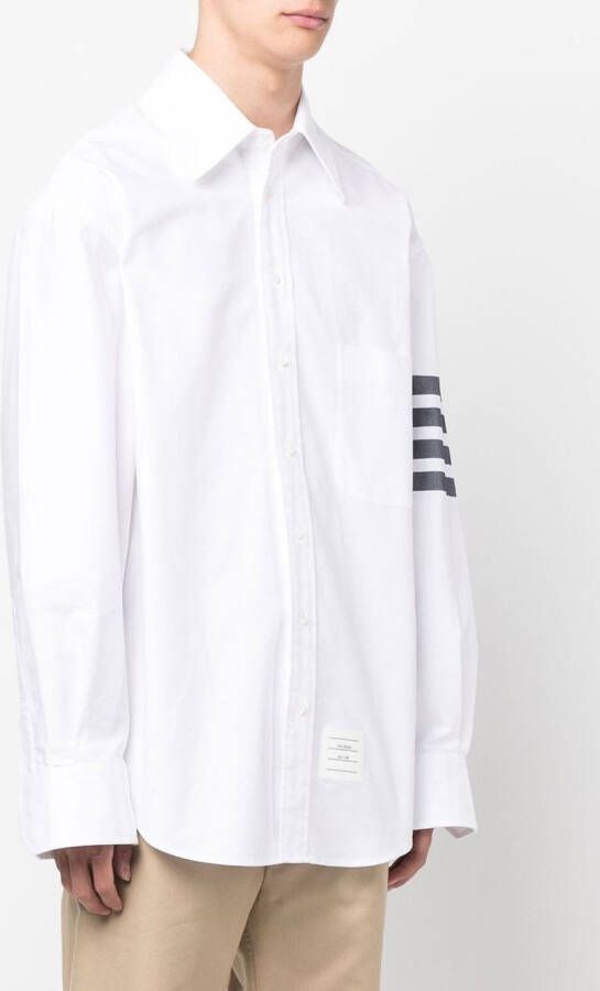 Thom Browne Overhemd met vier strepen Wit