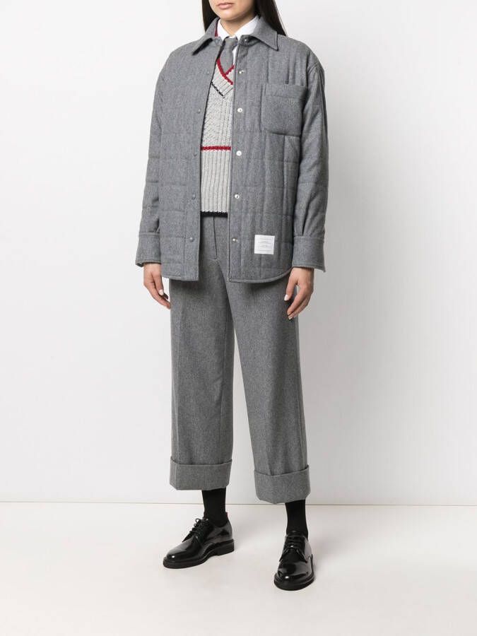 Thom Browne Oversized shirtjack Grijs