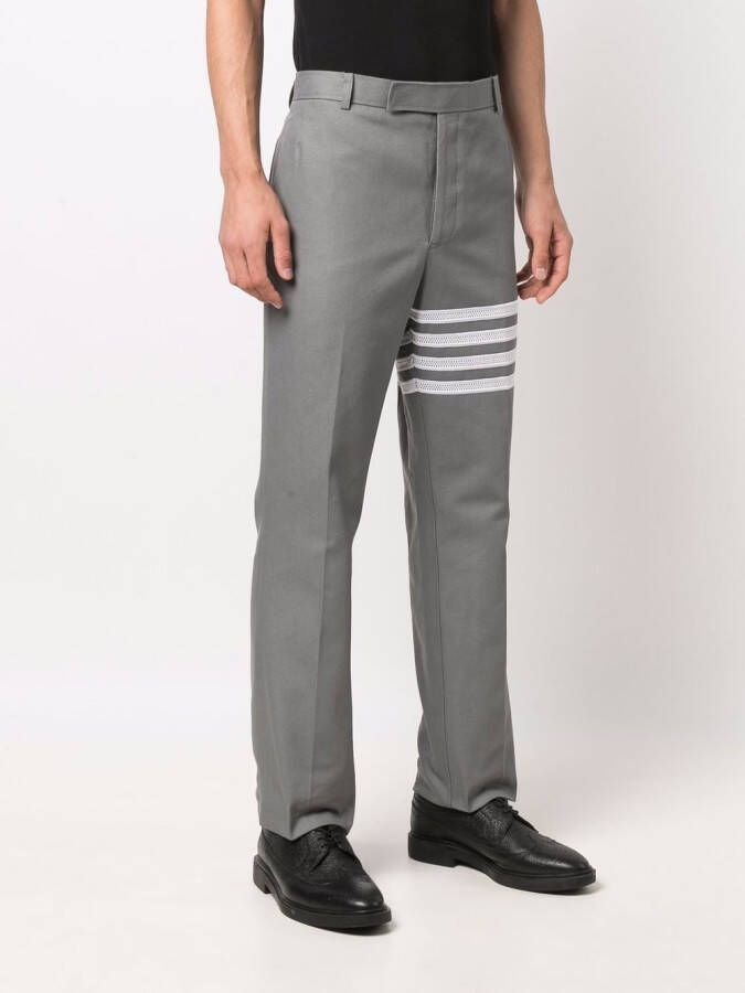 Thom Browne Pantalon met vier strepen Grijs