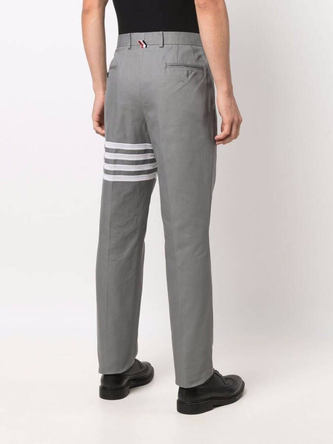 Thom Browne Pantalon met vier strepen Grijs